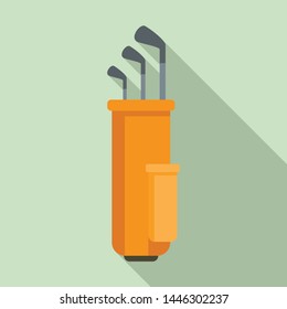 Golf stick bag icon. Flat illustration of golf stick bag vector icon for web design