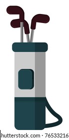Golf stick bag isolated vector illustration