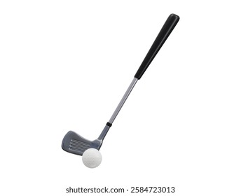 Golf stick with golf ball icon 3d render concept of golf tournament game illustration