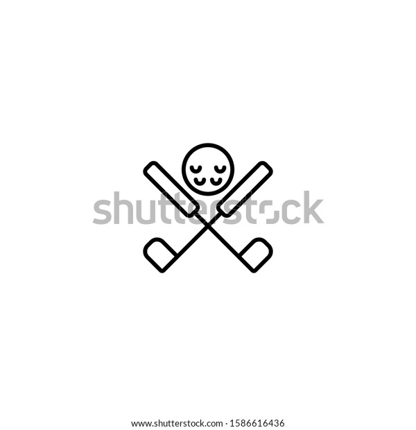 Golf stick and ball\
Icon, Logo, Vector