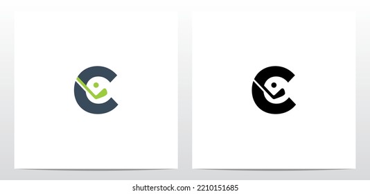 Golf Stick And Ball On Letter Logo Design C