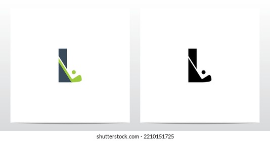 Golf Stick And Ball On Letter Logo Design L