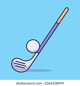 Golf stick cartoon vector illustration sport equipment concept icon isolated