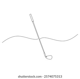 Golf stick continuous line. Continuous one line drawing golf stick. Sport, competition concept. Single line drawing
