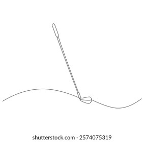 Golf stick continuous line. Continuous one line drawing golf stick. Sport, competition concept. Single line drawing