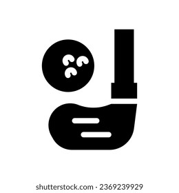 golf stick glyph icon illustration vector graphic. Simple element illustration vector graphic, suitable for app, websites, and presentations isolated on white background