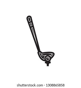 golf stick icon flat black