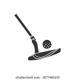 Golf Stick Icon Silhouette Illustration. Sport Club Vector Graphic Pictogram Symbol Clip Art. Doodle Sketch Black Sign.