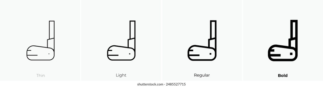golf stick icon. Thin, Light Regular And Bold style design isolated on white background