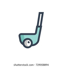 golf stick icon vector. golf stick filled outline style design