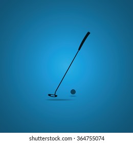 Golf stick illustration. Flat icon.