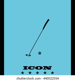 Golf stick illustration. Flat icon.