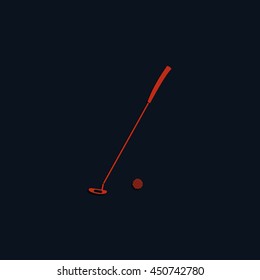 Golf stick illustration. Flat icon.