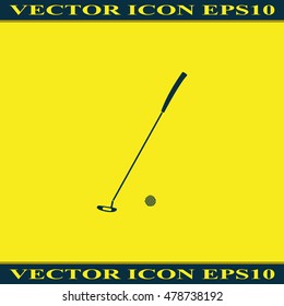 Golf stick illustration. Flat icon.