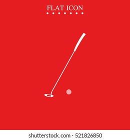 Golf stick illustration. Flat icon.