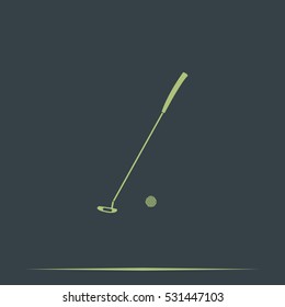 Golf stick illustration. Flat icon.