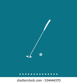 Golf stick illustration. Flat icon.