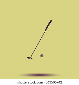 Golf stick illustration. Flat icon.