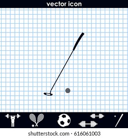 Golf stick illustration. Flat icon.