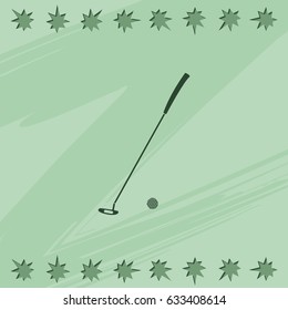 Golf stick illustration. Flat icon.