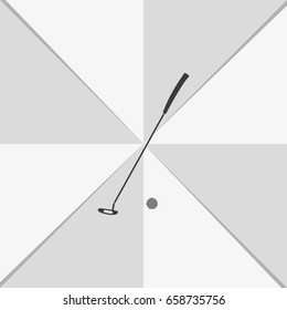Golf stick illustration. Flat icon.