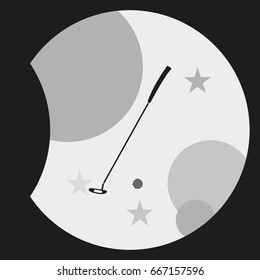 Golf stick illustration. Flat icon.