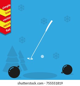 Golf stick illustration. Flat icon.