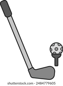golf stick illustration isolate on white