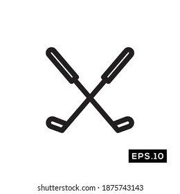 Golf Stick line Icon. Golf Sign Logo Vector