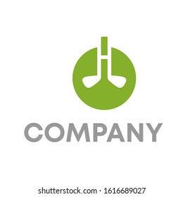 golf stick logo design vector template sign