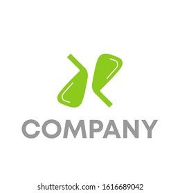 golf stick logo design vector template sign