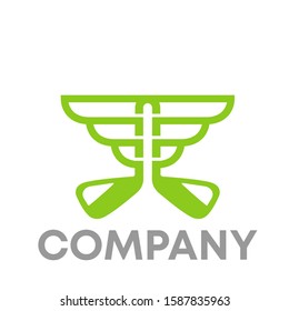 golf stick logo icon design template sign