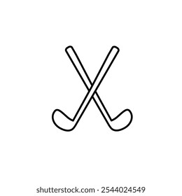 Golf stick with minimal vector line art