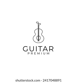 Golf Stick with Music Song Guitar Logo Design Concept Vector Illustration Symbol Icon