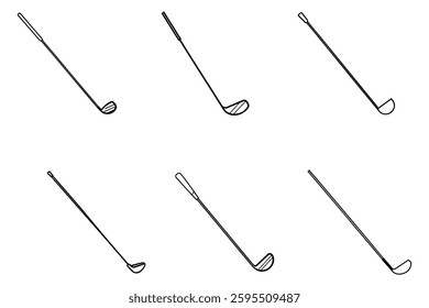 Golf Stick Outline Template Icon Design