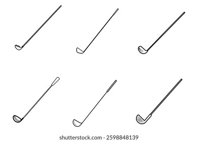 Golf Stick Outline Template Icon Design