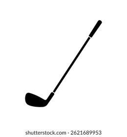 Design de ilustração plana do vetor da silhueta do bastão de golfe.