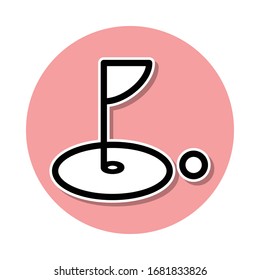 Golf sticker icon. Simple thin line, outline vector of web icons for ui and ux, website or mobile application