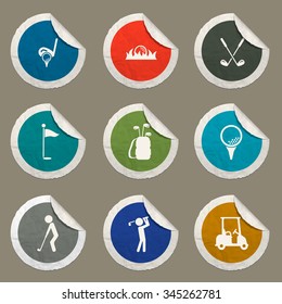 Golf sticker icons for web