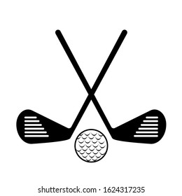 golf sticks and balls. Sports symbol. Vector illustration of isolated on a white background