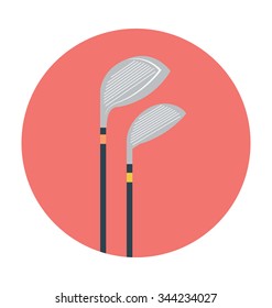 
Golf Sticks Colored Vector Icon
