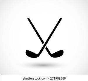 Golf sticks crossed icon vector