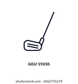 golf sticks outline icon.  Thin line icon from business collection. Editable vector isolated on white background