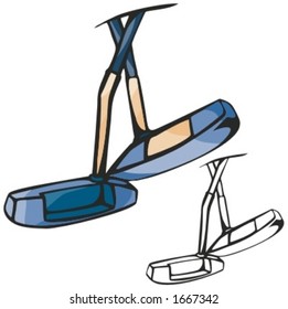 Golf sticks. Vector illustration