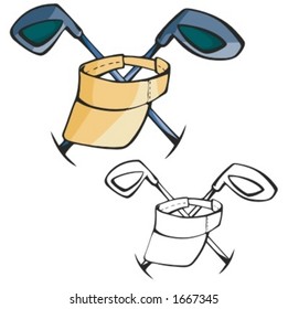 Golf sticks. Vector illustration