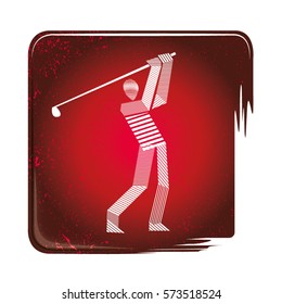 Golf stripy icon