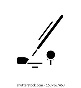 Golf supplies black icon, concept illustration, vector flat symbol, glyph sign.