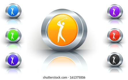 Golf Swing Color Button Set