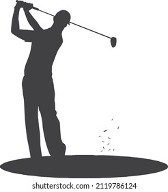 Golf swing (follow through) silhouette