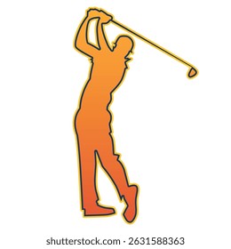 Diseño del logotipo de la Ilustración vectorial del oscilación del golf, Vector del jugador